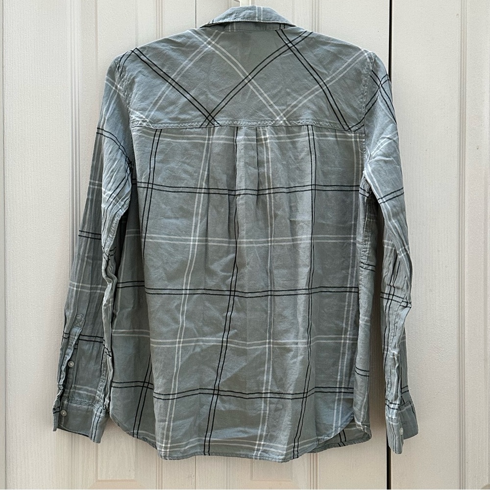 Divided by H&M Turquoise Plaid Button Down Shirt - Picture 3 of 8